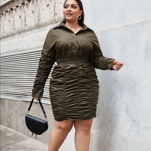 NWOT SHEIN Green Ruched Skirt Set